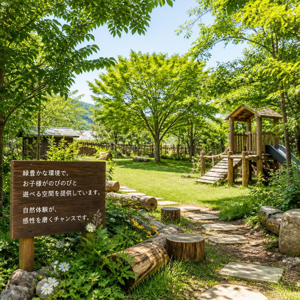 自然に囲まれた幼稚園